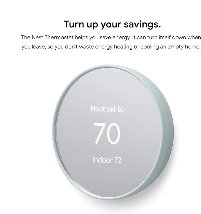 Google Nest Smart Thermostat for Home, Programmable WiFi Thermostat - Fog (Renewed)