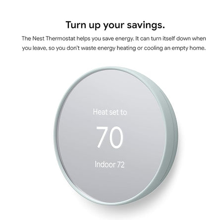 Google Nest Smart Thermostat for Home, Programmable WiFi Thermostat - Fog (Renewed)