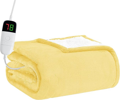 BOMOVA Heated Electric Blanket Full Size - 72" x 84" Heating Blanket with 10 Heating Levels & 8 Hours Auto Off, Warm Flannel Blanket, Christmas Birthday Gifts for Women