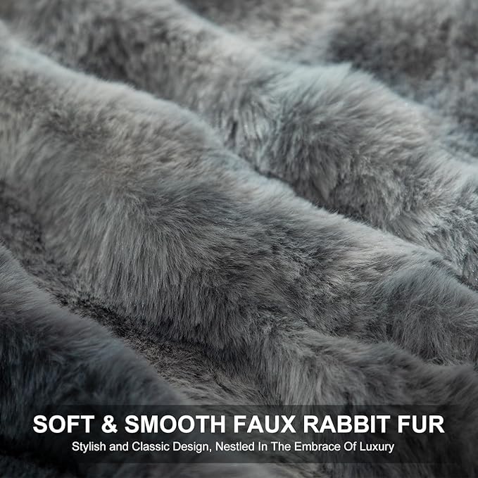 Faux Fur Electric Blanket Full Size 72"X84" - Bubble Faux Fur Heated Blanket Fluffy Soft Fuzzy with 6 Fast Heating Levels & 10 hrs Timer Settings, Washable & ETL Certified for Bed, Tie-Dye Blue