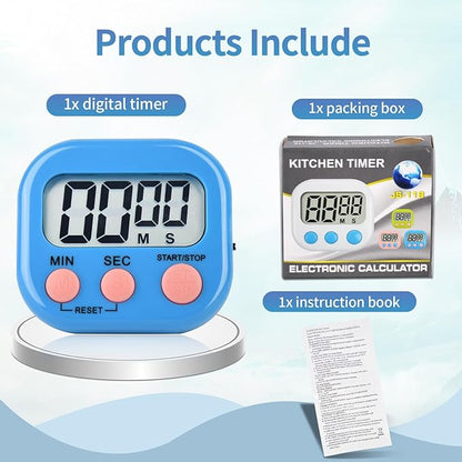 48 Pack Digital Kitchen Timer Magnetic Digital Timer with Big Display Loud Ring Cooking Timers for Kitchen Electronic Timer for Cooking, Bathing, Gym, Break Time, Classroom(6 Color)