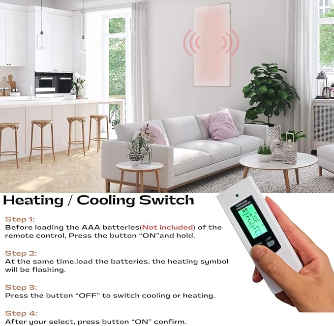 Wireless Thermostat Digital Temperature Remote Sensor Controller Plug-in Thermostat