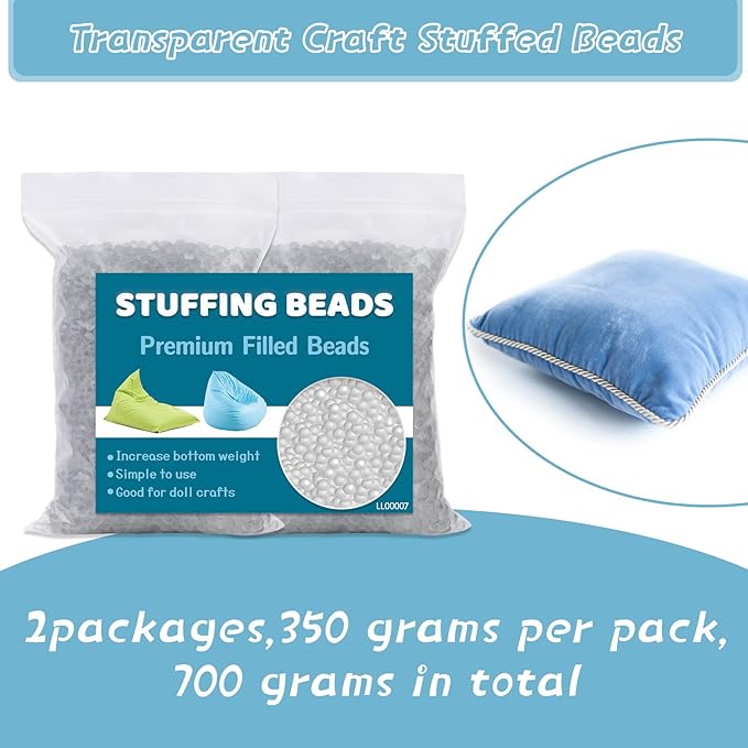 700g/24.69oz Premium Stuffing Beads, Stuffing for Stuffed Animals, Sandbags,Glass Filling Beads,Filled Beads Weighted Stuffing Bead for Halloween Christmas Craft DIY Decor