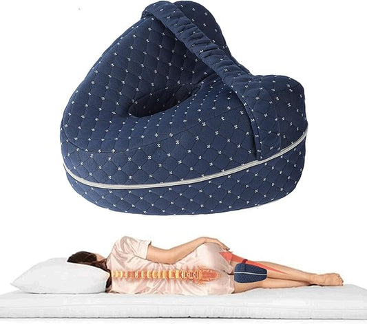 Knee Pillow for Side Sleepers, Ergonomic Leg Pillow for Side Sleeping, Sciatica Pain Relief Pillow for Soothing, Memory Foam Support Suitable for Back, Leg, Knees, Ankle Joints and Spine