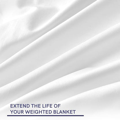 YnM Cotton Duvet Cover for Weighted Blankets (White, 36''x48'')