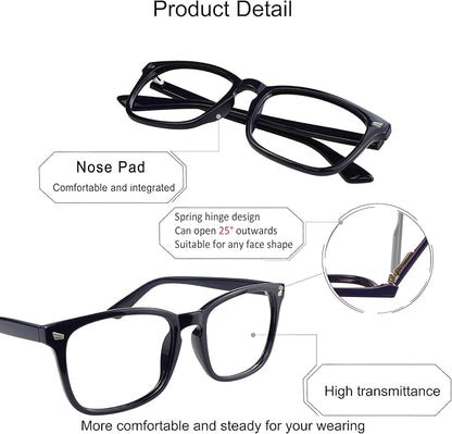 YEIN Progressive Multifocus Reading Glasses, Spring Hinge Blue Light Blocking Glasses for Women Men, No Line Multifocal Readers with Clear Lenses (+1.00/+4.00 magnification)
