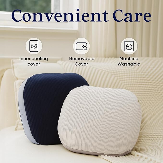 ZonLi Weighted Pillow for Adults 6.5lbs, Washable Hug Pillow Get Better Sleep, Detachable Sensory Body Weighted Pillows, Memory Foam Bed Pillow (Navy Blue).