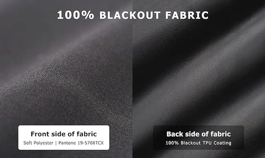 LazBlinds 100% Blackout Cordless Thermal Insulated UV Protection Privacy Curtain for Windows and Doors (26''W x 68''H, Black, 1 Panel)