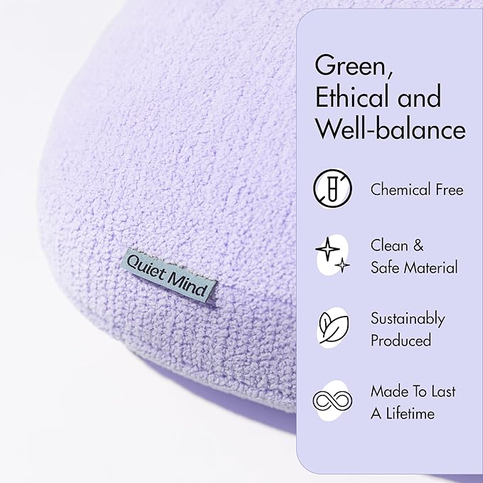 Quiet Mind Lavender Scented Weighted Body Pillow for Kids & Adults, Small (6lb) – Lavendar Infused Aroma with Recycled Glass Beads & Chemical-Free Fabric – Sensory Sleep Cuddle Pillow