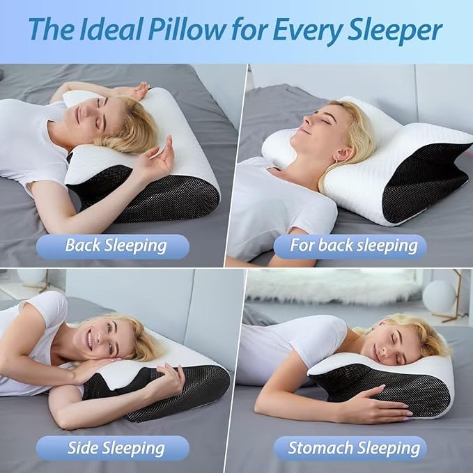 Cervical Neck Pillow - Ergonomic Side Sleeper Pillow, Neck Support Ergonomic Pillows Side Sleeper Pillow, for Side, Back, Stomach Sleepers