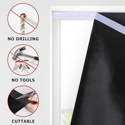LazBlinds 100% Blackout Roller Shades, No Tools No Drill Cordless Blinds for Windows, Thermal Insulated UV Protection Privacy Window Shades for Bedroom (48''W x 72''H, Black)