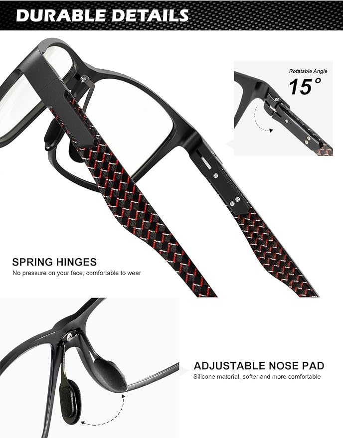 ANYLUV Blue Light Blocking Glasses Men Computer Gaming Glasses Lightweight Al-Mg Metal Anti Eyestrain Eye Protection