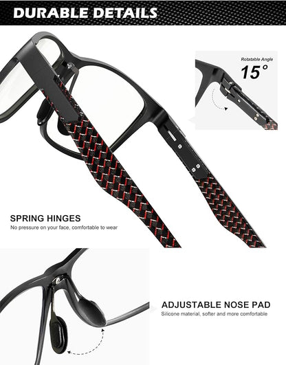 ANYLUV Blue Light Blocking Glasses Men Computer Gaming Glasses Lightweight Al-Mg Metal Anti Eyestrain Eye Protection