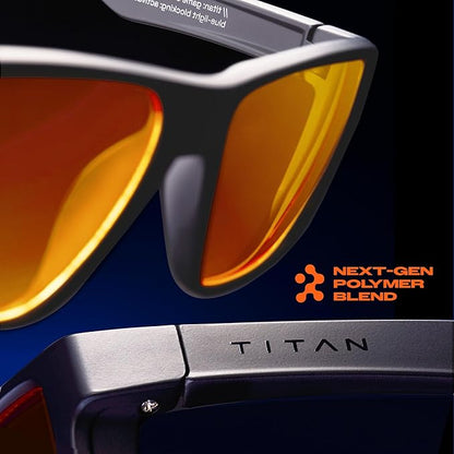 Titan Gaming Glasses, Blue Light Blocking, Night Driving Glasses for Men, Computer Protection Christmas Gift for Gamers
