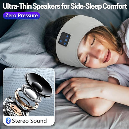 Aurya Sleep Headphones Sports Wireless Bluetooth Headband for Side Sleeper, Bluetooth 5.4, with Ultra-Thin HD Stereo Speaker, Sleeping Headphone for Women Men Running Yoga Workout
