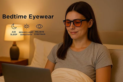 Vyzia Blue Light Blocking Glasses for Sleep – Anti-Glare Eye Comfort Eyewear for Men & Women – Relieves Eyestrain & Light Sensitivity – Great for Day & Night Use