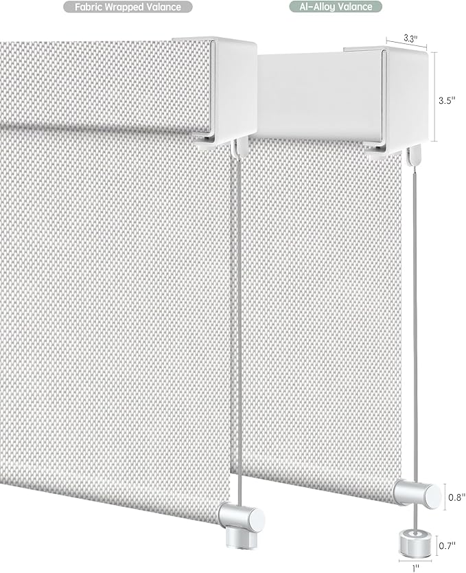 Yoolax Customized Motorized Outdoor Shades, Smart Blinds Compatible with Alexa Google, Remote Control Waterproof Blinds for Patio Porch Windows Outside (3% Openness Paine Grey)