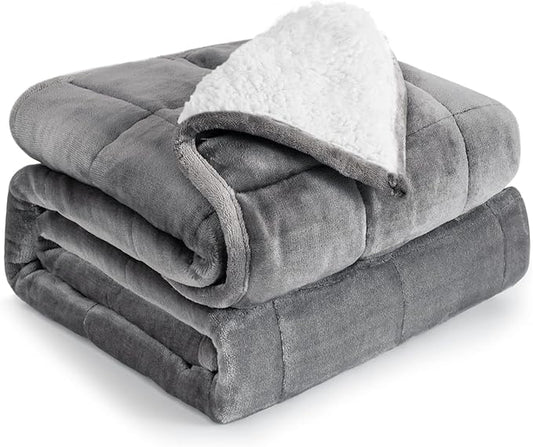 Cottonblue Weighted Blanket 20 lbs, Sherpa Fleece Weighted Blanket Queen Size for Adults, Soft Cozy Fuzzy Heavy Blanket 60 x 80 inches, Idea Gifts for Birthday Holiday