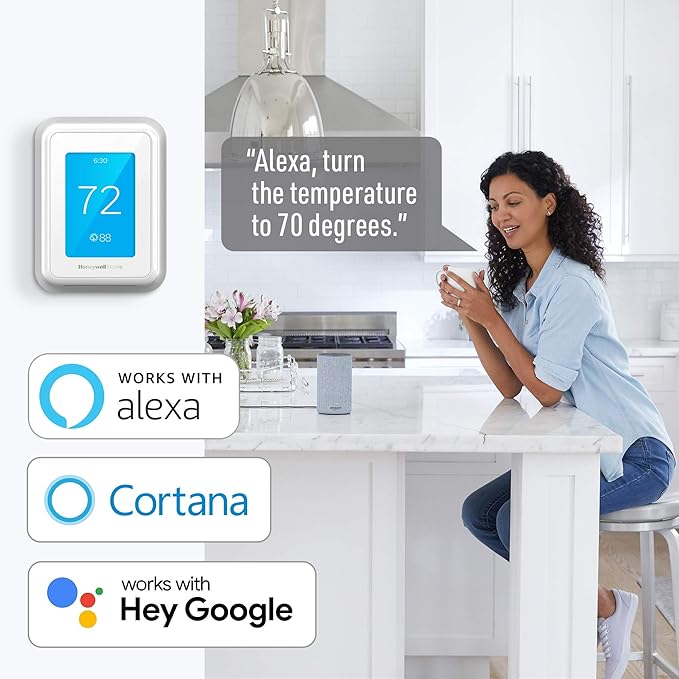 Honeywell Home T9 WiFi Smart Thermostat, Smart Room Sensor Ready, Touchscreen Display, Alexa and Google Assist (Renewed)
