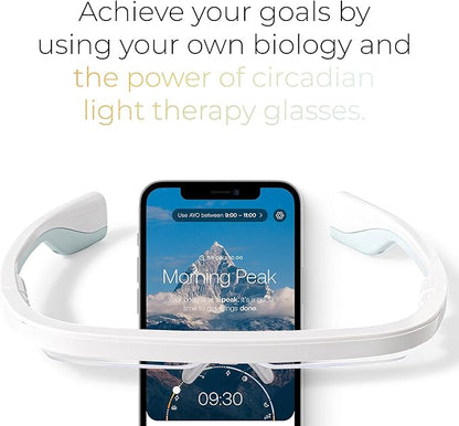 Premium Blue Light Therapy Glasses | Sleep Better, Boost Energy, Improve Mood | Portable Light Therapy Lamp | Circadian Rhythm Disruptions Linked to Sleep Problems, Winter Blues, Low Energy