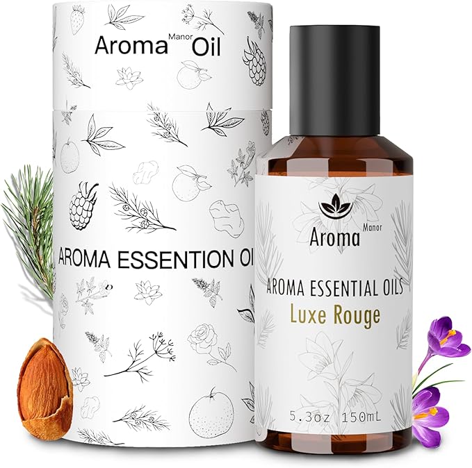 Hotel Scents Luxe Rouge 150mL Essential Oil Scent for Diffusers - The Exotic Spice of Saffron, Ambergris, Woody nuances, and Musk - Oil Blends for Aromatherapy - Home Luxury & Hotel Scent Collection