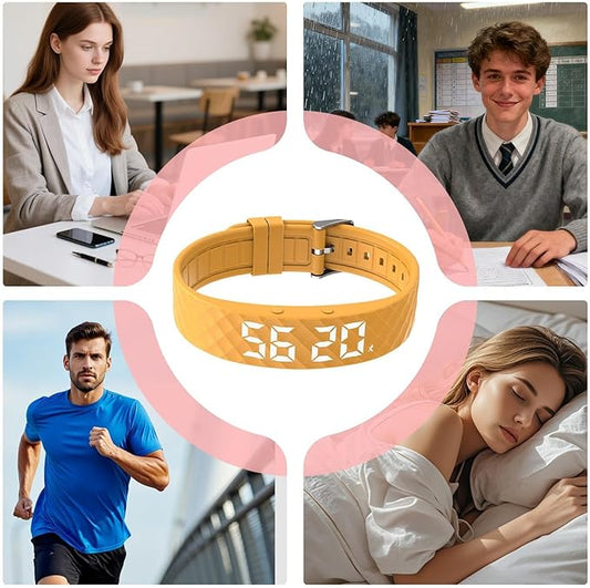 Vibrationswecker Armband | Vibrating Alarm Wristband, Silent Alarm Watch, Wrist Alarms Clock, Gentle Vibration Wakeup Watch, Vibrating Wrist Clock for Deep Sleepers/Hearing