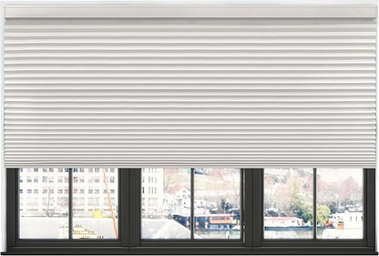 BlindsAvenue Simply Motorized Cellular Shades with Remote Control, Automatic Electric Cordless Wireless Blinds for Indoor Window, Blackout Blind, Color: White Dove, Size: 33" W x 72" L