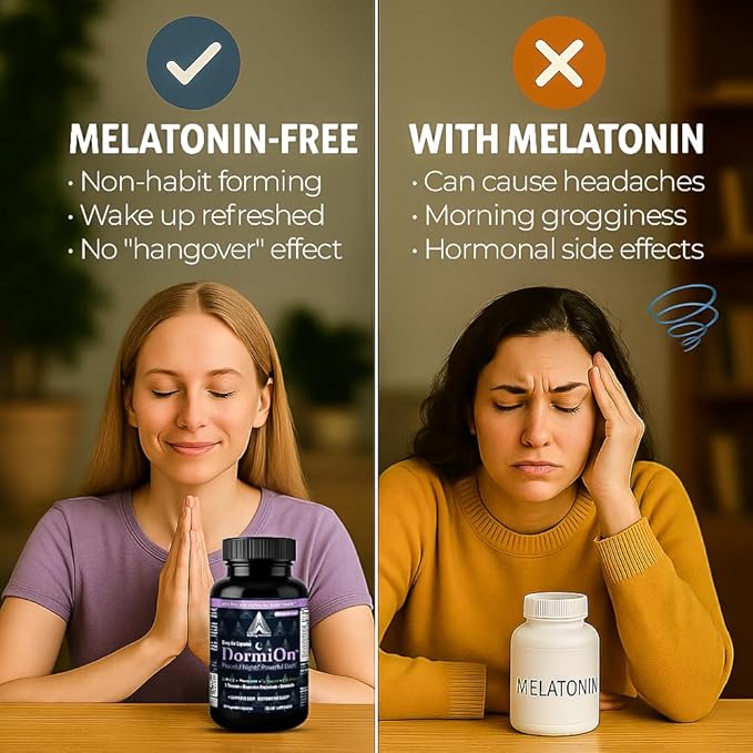 DormiOn™ Sleep + Restore Melatonin-Free Sleep Aid with Clinically-Proven Shoden® Ashwagandha, PharmaGABA®, Sleeproot® Valerian Root, L-Theanine, Mg., BioPerine® and 4 other Herbs. No grogginess.