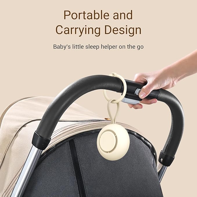 Portable Baby Sound Machine [White Noise for Babies Kids Adults][Timer Function][12 Soothing Sounds][Sleep Boombox] 15 Hours Battery Life, Travel,Registry,Gifts,Shower,Clips on Baby Stroller