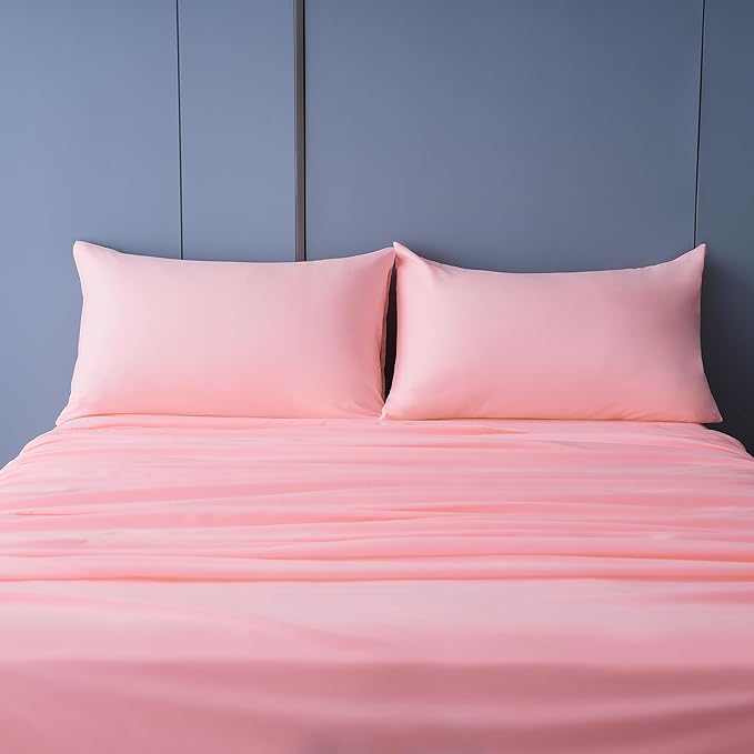 Best Season 1800 Thread Count Microfiber Fade Resistant Bed Sheet Set, 4 Piece, Full, Blush Pink