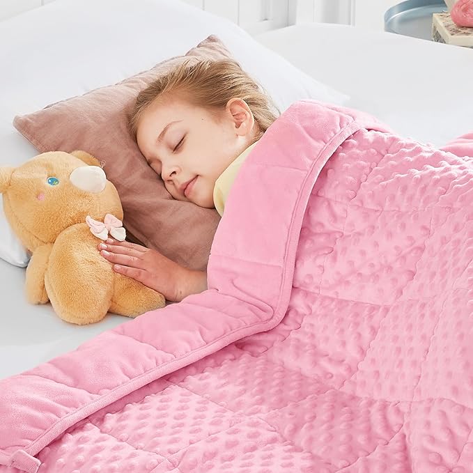 HOSUKKO Weighted Blanket - 3 lbs Pink Thciken Heavy Blanket - Small Size Breathable Comfortable Blanket(36 * 48 inches, 3 lbs)