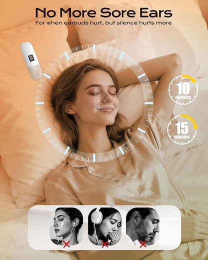 ByteWave Bone Conduction Under Pillow Sleep Speaker, Ultra-Thin Wireless Bluetooth 5.3 Mini Pillow Speaker with LED Display,TF Card,Auto-Off, Private Design for Side & Light Sleepers Bedside Listening