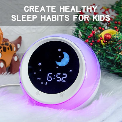 I·CODE Time to Wake Alarm Clock for Kids, Children's Sleep Trainer, Kids Wake Up Light, Sleep Sound Machine, Ideal Gift for Toddlers