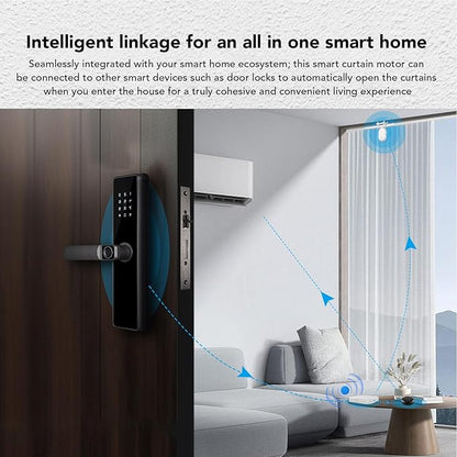 Automatic Curtain Opener, 6.75W 120rpm Smart Home Curtain Robot, Opener Electronic with Easy Installation and Adjustable Control for Traditional Curtains