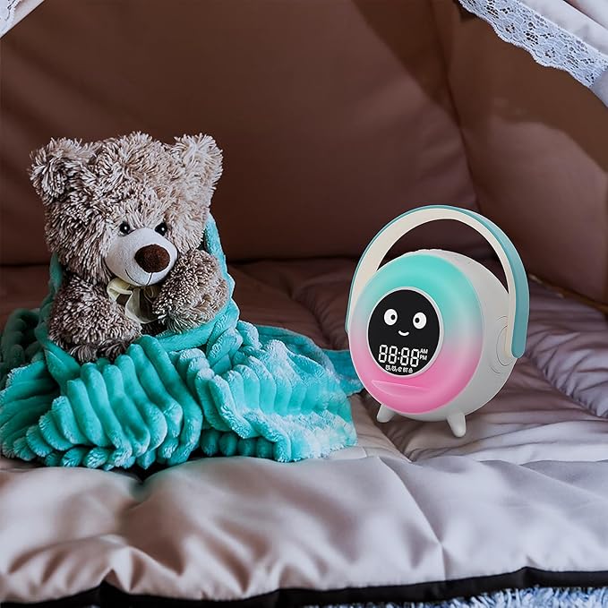 LOVME Kids Alarm Clock, Ready to Rise Sleep Training Clock with Night Lights, Sound Machine, Ok to Wake Clock for Kids, Gift Ideas for Toddler Boy Girl
