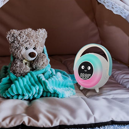 LOVME Kids Alarm Clock, Ready to Rise Sleep Training Clock with Night Lights, Sound Machine, Ok to Wake Clock for Kids, Gift Ideas for Toddler Boy Girl