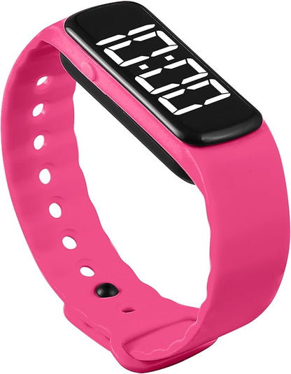 Sensory Wrist Timer for Kids, Teachers, Students, Simple Reminder Watch with Silent Alarm Clock Wristband, Classroom Countdown (Pink)