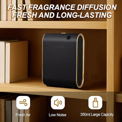 Home Bluetooth Smart Waterless Aromatherapy Machine, Essential Oil Diffuser, with Fragrance Coverage of up to 2000 Square feet, Suitable for Home, Hotel, Restaurant, Office, and spa Center.（Black）