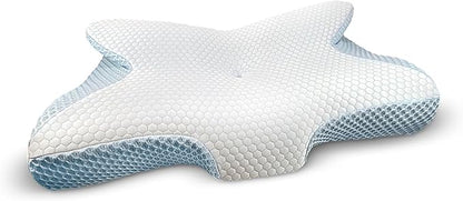 Ergonomic Cervical Memory Foam Neck Pillow for Pain Relief, Orthopedic Contour Pillow for Side, Back & Stomach Sleepers, Hypoallergenic, Breathable, Washable Cover for Better Sleep