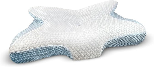 Ergonomic Cervical Memory Foam Neck Pillow for Pain Relief, Orthopedic Contour Pillow for Side, Back & Stomach Sleepers, Hypoallergenic, Breathable, Washable Cover for Better Sleep
