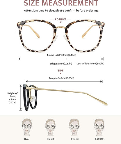 Cyxus 2 Pack Blue Light Glasses for Women, Blue Light Blocking Computer Eyeglasses for Woman Anti Eye Strain Glasses Reduce Headaches