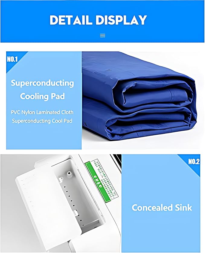 Cooling Water Mattress Pad – Single/Double Size Water-Cooled Bed Cooler System with Ice Pad for Hot Sleepers, Night Sweats & Summer Relief – Ideal for Home, Dorm, Apartment, Hostel,Double