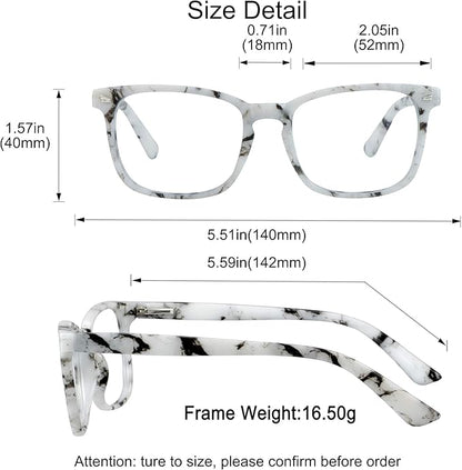 YEIN Progressive Multifocus Reading Glasses, Spring Hinge Blue Light Blocking Glasses for Women Men, No Line Multifocal Readers with Clear Lenses (+0.75/+3.25 magnification)