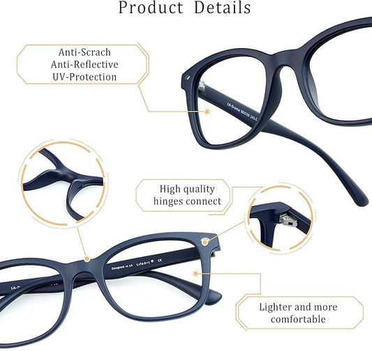 LifeArt Blue Light Blocking Glasses Anti Eyestrain Computer Reading Glasses Gaming GlassesTV Glasses Women and Men Anti Glare