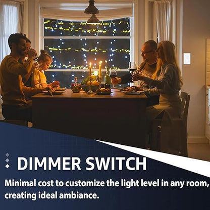 Dimmer Light Switch,Greencycle 24PK Single Pole/3 Way Dimmer Switch for Dimmable 150W LED CFL Light,600W Halogen and Incandescent,15A 120V,Neutral Wire Not Required,Residential/Commercial,ETL Listed