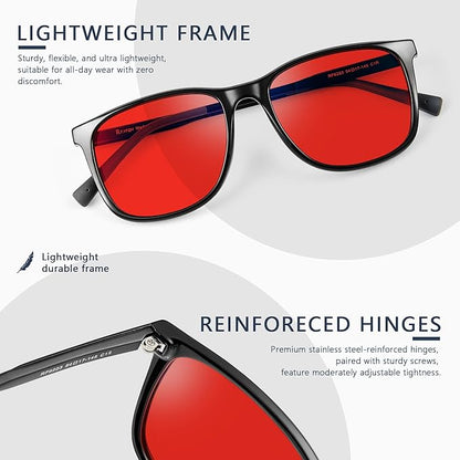 Sleep Blue Light Blocking Glasses for Men and Women, Computer Gaming Glasses Anti Eyestrain & UV Glare