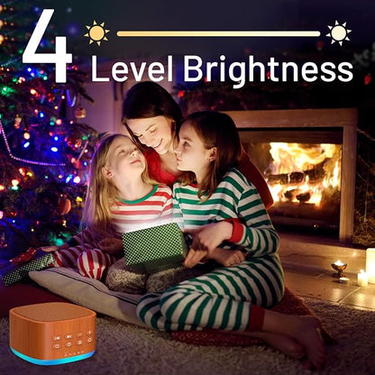 Magicteam White Noise Machine 10 Colors Lights and 25 Soothing Sounds Sleep Sound Machine with 5 Timers with Memory Feature Portable Sound Machine for Baby Adults. (Wood)