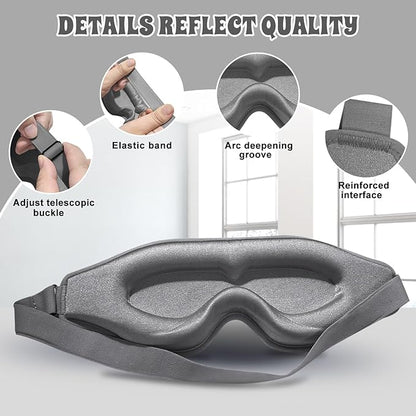 3D Advanced Eye Mask for Sleeping，Ultra Delicate Soft Skin Friendly Eye mask，100% Blackout Sleep Eye Mask for Sleep, Eyelash Extension Sleep mask