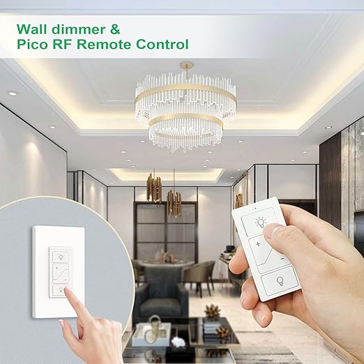 Dimmer Switch, Remote Light Switch with Wireless Remote Control, Bluetooth & Alexa Voice Compatible, Single Pole for Dimmable LED/CFL/Incandescent Lights, Neutral Wire Required