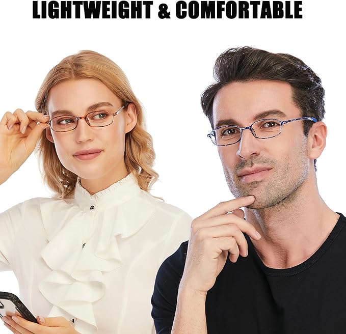 AQWANO 4 Pack Computer Reading Glasses Blue Light Blocking Lightweight TR90 Flexible Frame UV Protection Readers for Women Men, 3.5